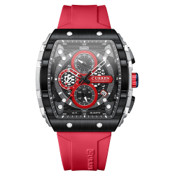 Curren 8442 Silver-Black-Red Curren 8442 Silver-Black-Red