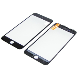 Стекло тачскрина с OCA плёнкой для Apple iPhone 8 Plus чёрное с рамкой HC