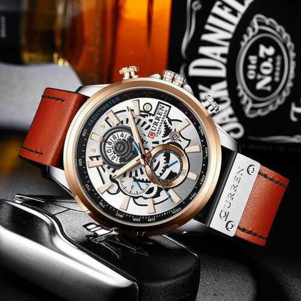 Curren 8380 Silver-Cuprum-Brown