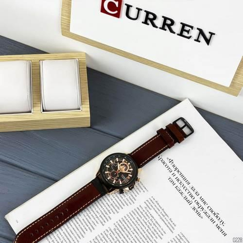 Curren 8380 Black-Cuprum-Dark Brown