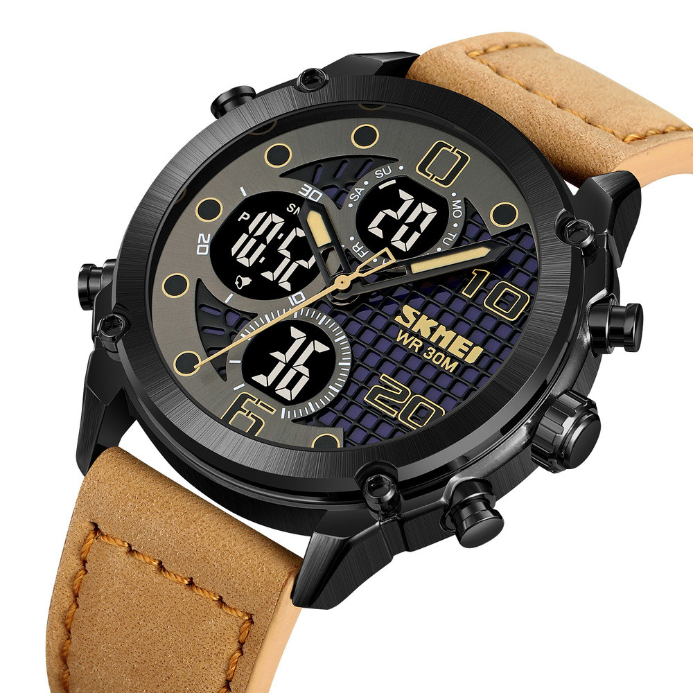 Skmei 1975LLTBNBK Light Brown-Black Leather. SALE