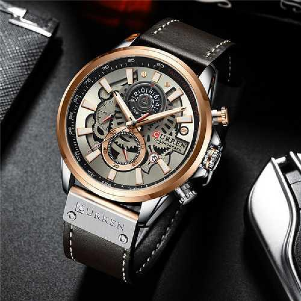 Curren 8380 Cuprum-Silver-Brown