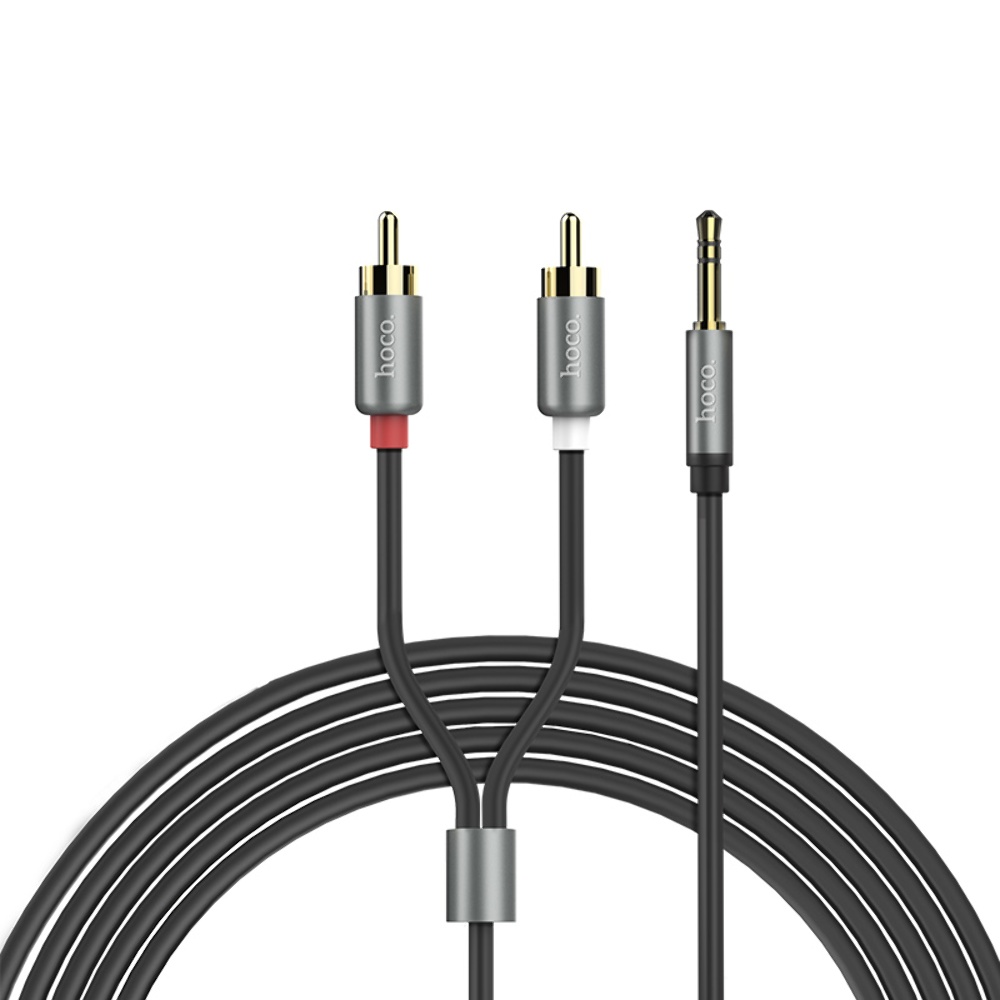 AUX кабель Hoco UPA10 Jack 3.5 to RCA 1.5m серый