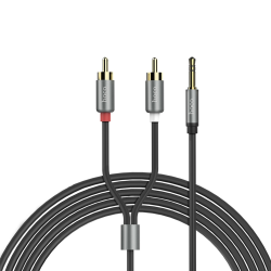 AUX кабель Hoco UPA10 Jack 3.5 to RCA 1.5m серый