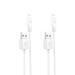 Кабель Hoco X1 2 кабеля USB to Lightning 1m white