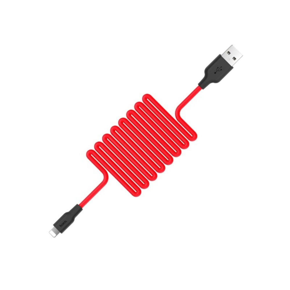 Кабель Hoco X21 USB to Lightning 1m black red