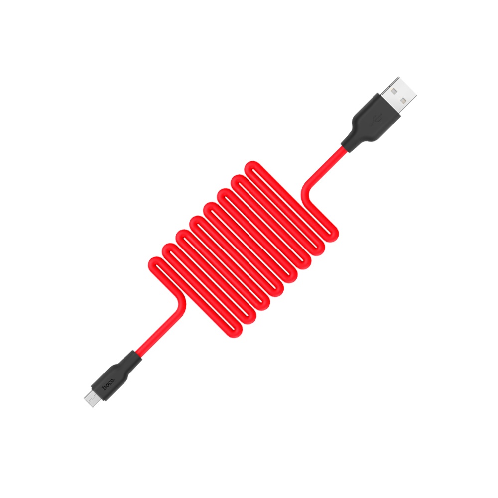 Кабель Hoco X21 USB to MicroUSB 1m black red
