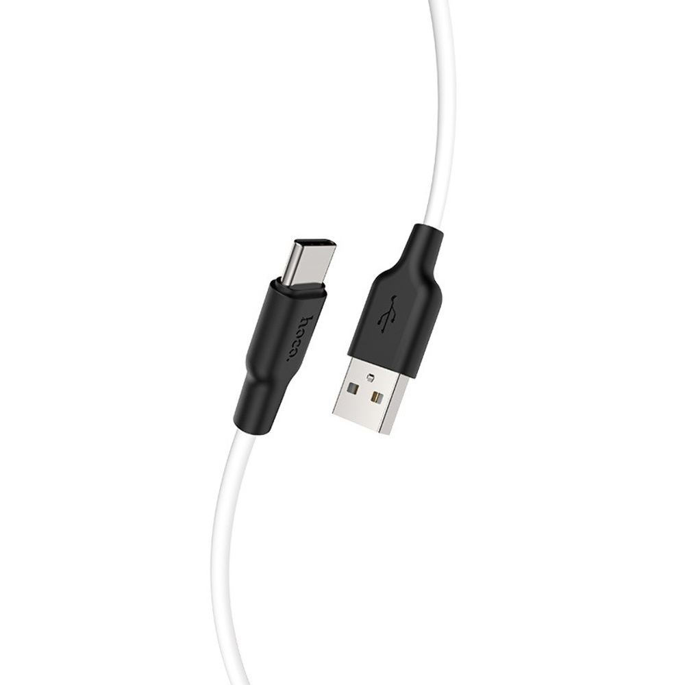 Кабель Hoco X21 Plus USB to Type-C 1m black white