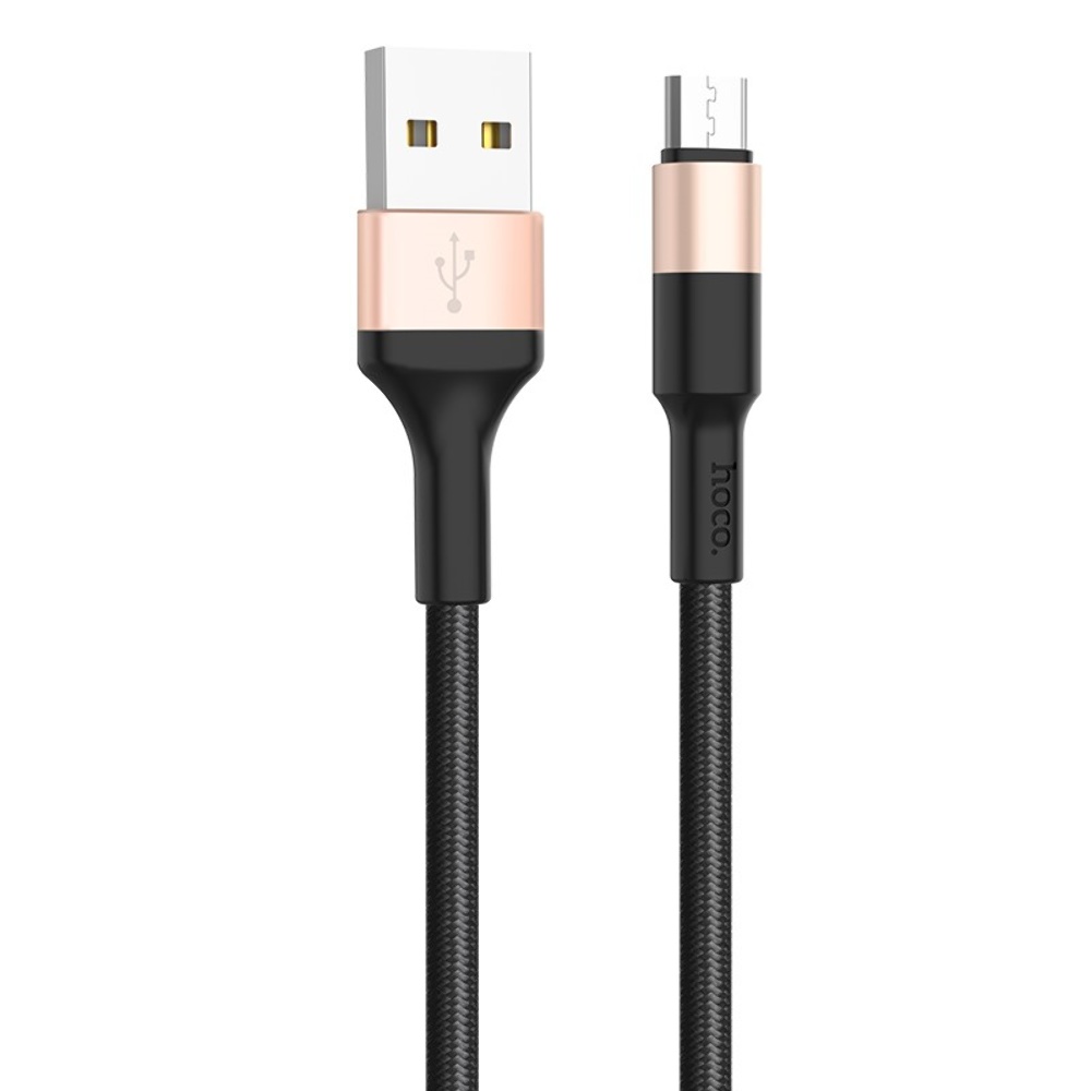 Кабель Hoco X26 USB to MicroUSB 1m black gold