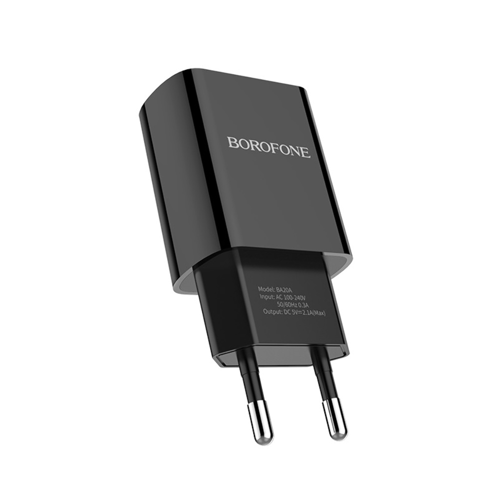Сетевое зарядное устройство Borofone BA20A USB черное