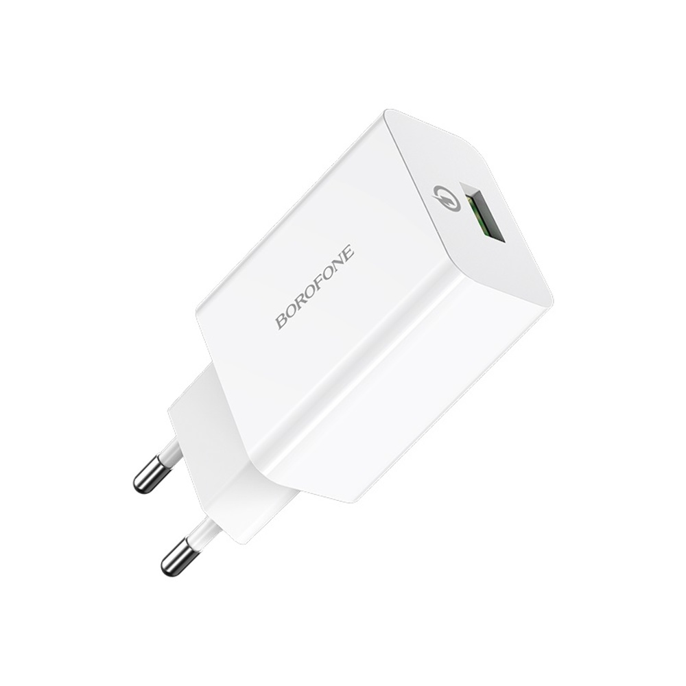 Сетевое зарядное устройство Borofone BA21A USB QC 18W белое