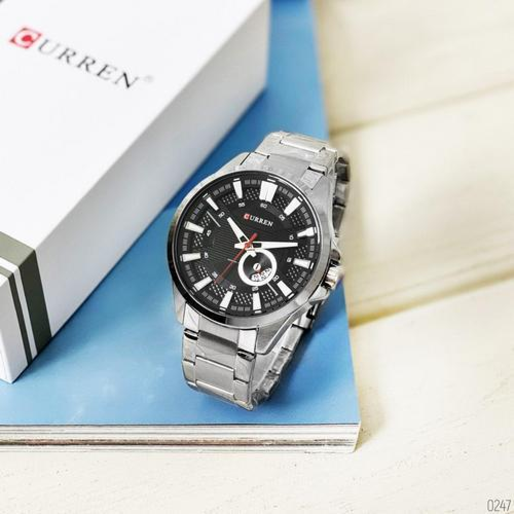 Curren 8372 Silver-Black