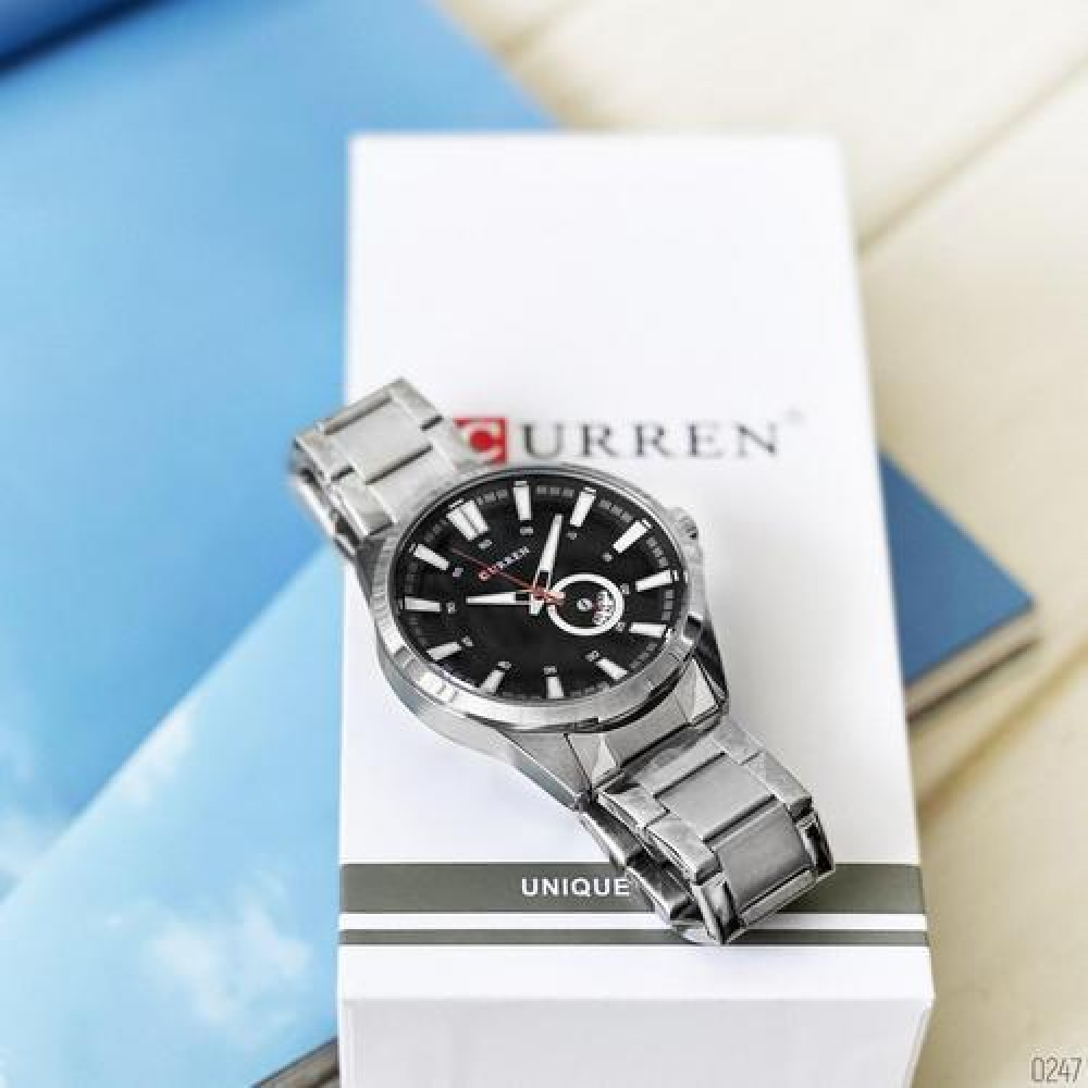 Curren 8372 Silver-Black