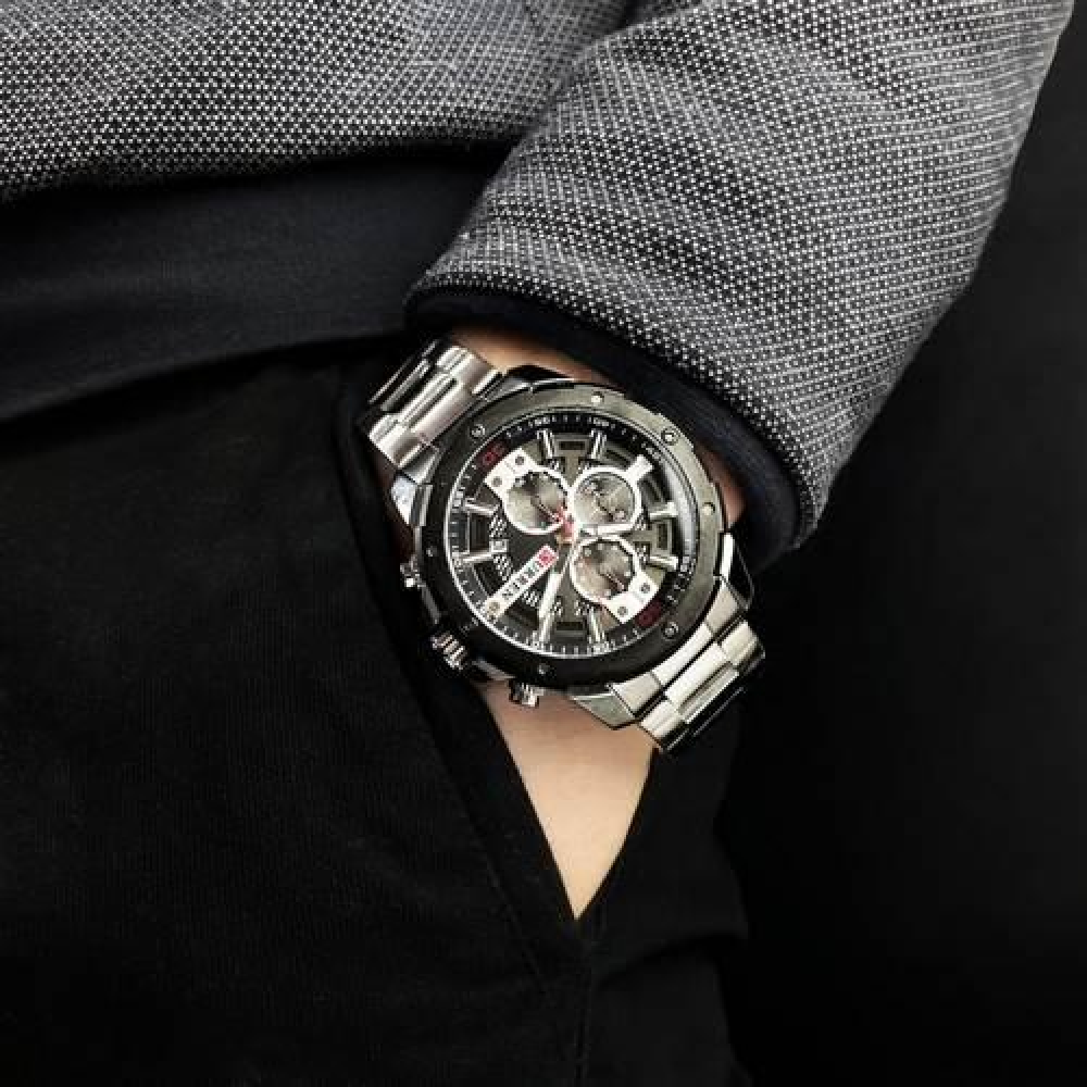 Curren 8336 Silver-Black