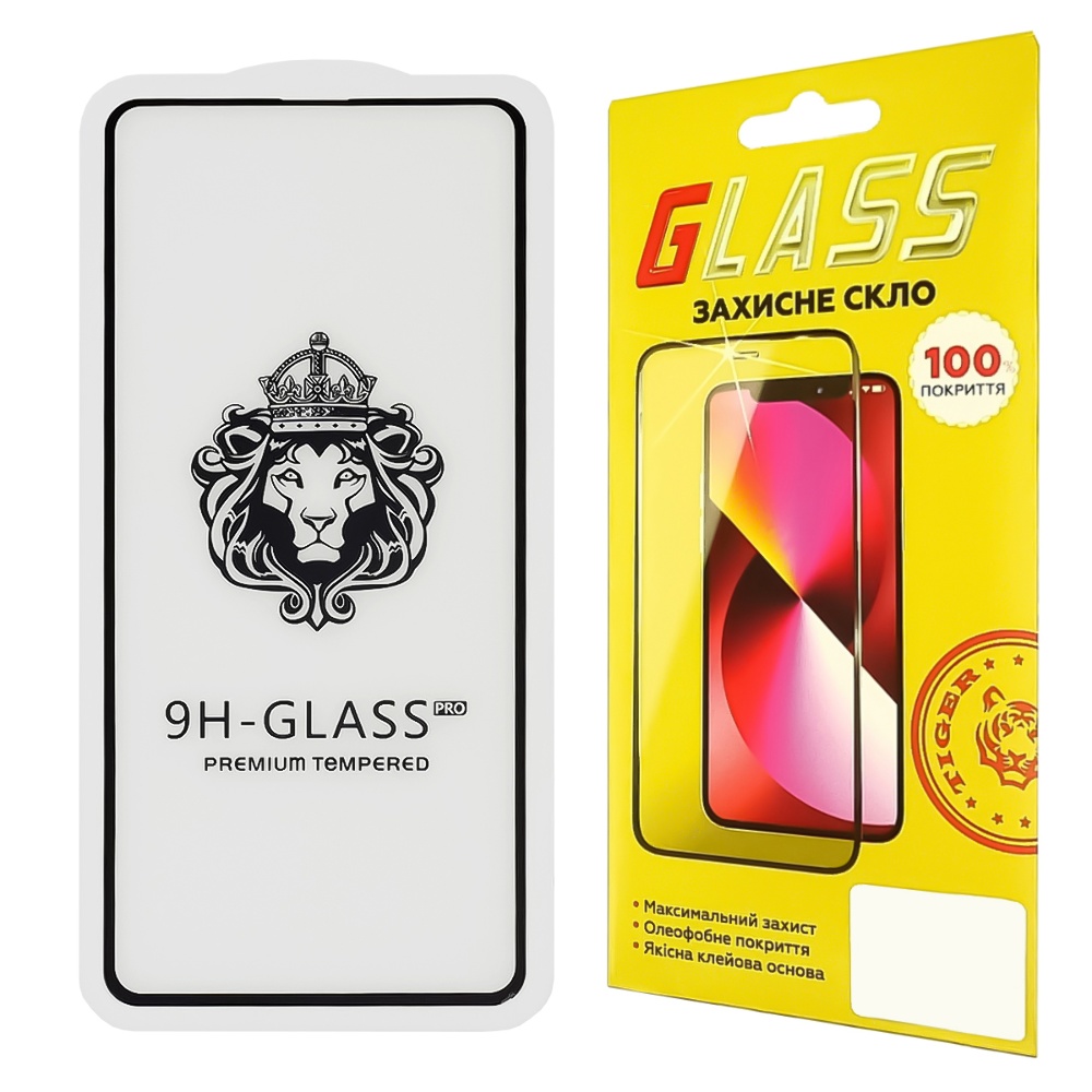 Защитное стекло для Samsung A526 A52 Full Glue Lion (0.3 мм, 2.5D, чёрное)