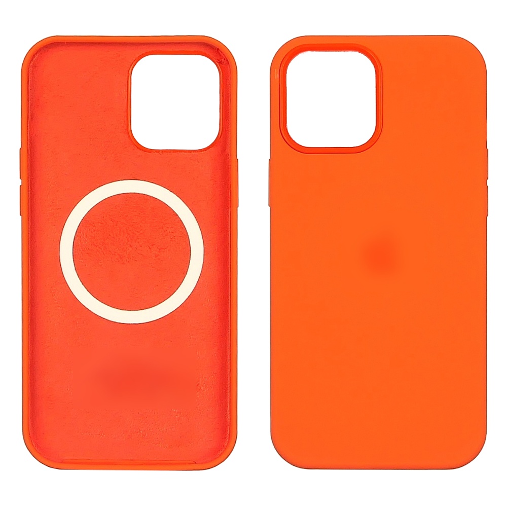 Чехол Full Silicone Case MagSafe для Apple iPhone 12/ 12 Pro  06 светло-оранжевый копия