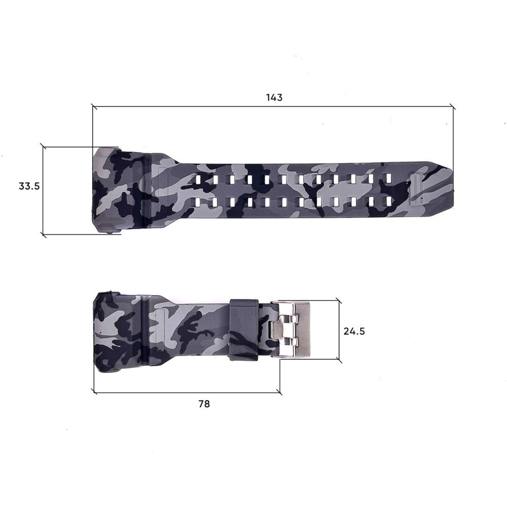 Ремінець для годинника Skmei 1520CMGY Camo Gray
