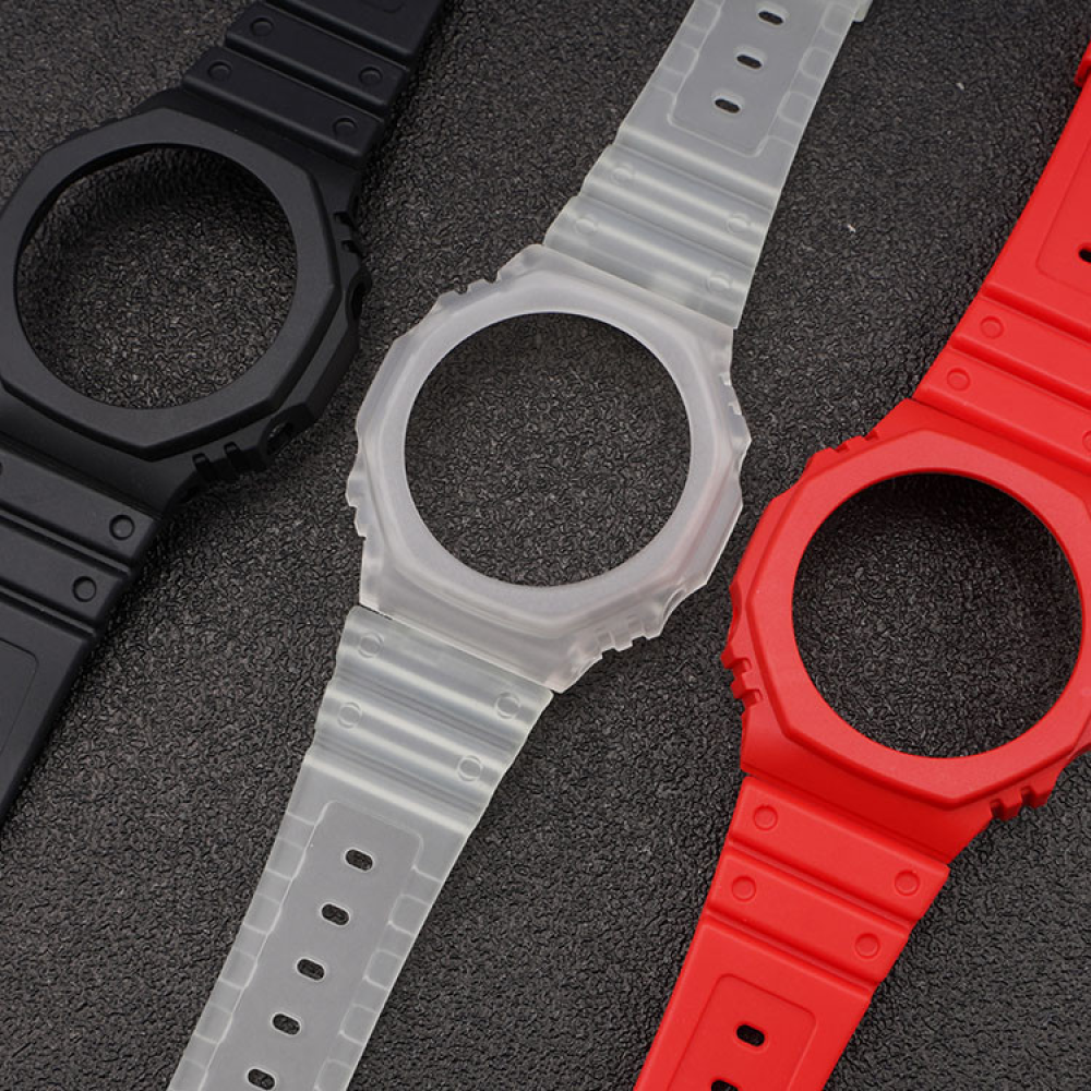 Ремінець + безель (рант) для Casio G-Shock GA-2100 Transl SI