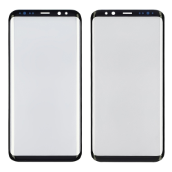 Стекло тачскрина с OCA плёнкой для Samsung G955 Galaxy S8 Plus чёрное с олеофобным покрытием, закалённое