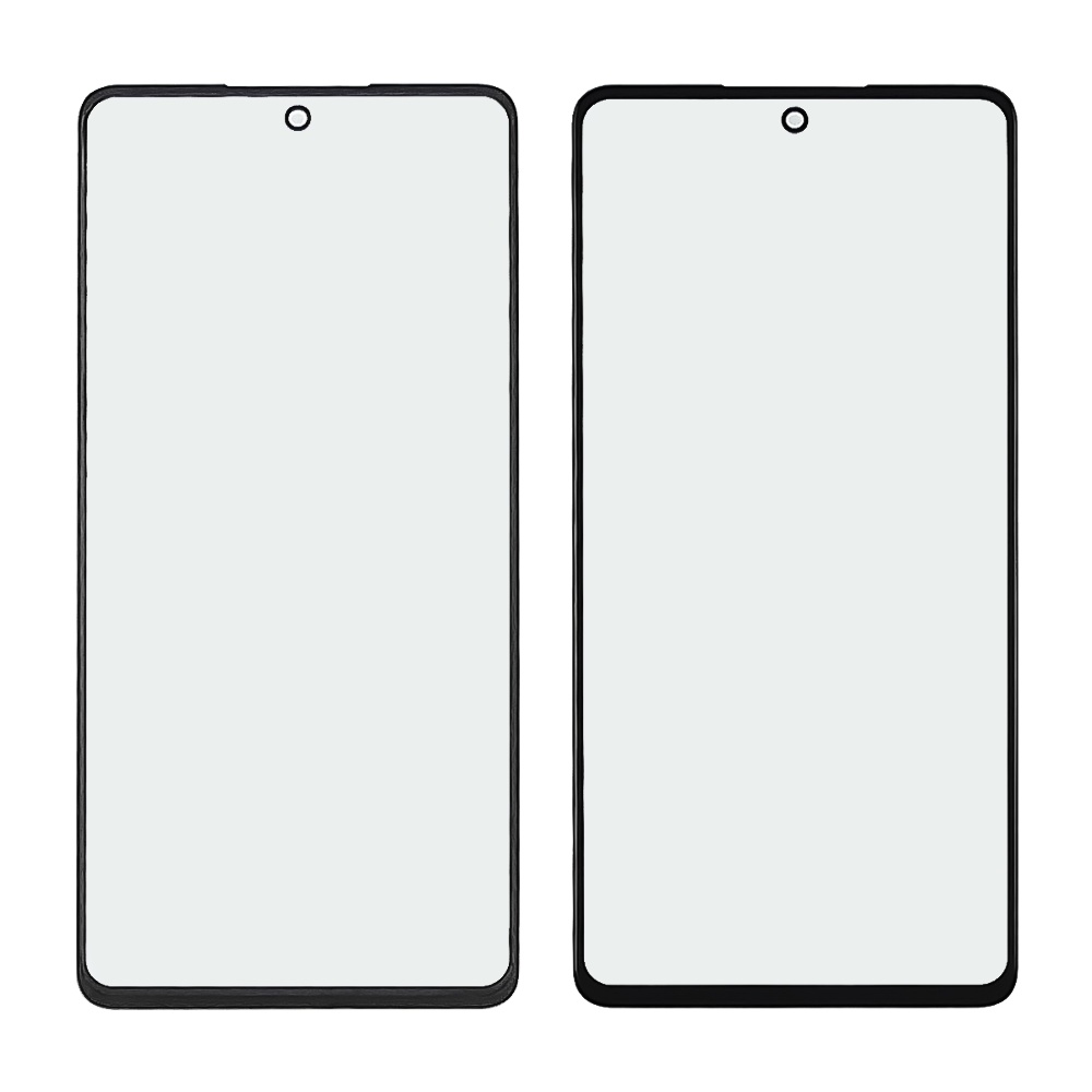Стекло тачскрина с OCA плёнкой для Samsung A725 Galaxy A72 (2021) 4G/5G чёрное с олеофобным покрытием, закалённое