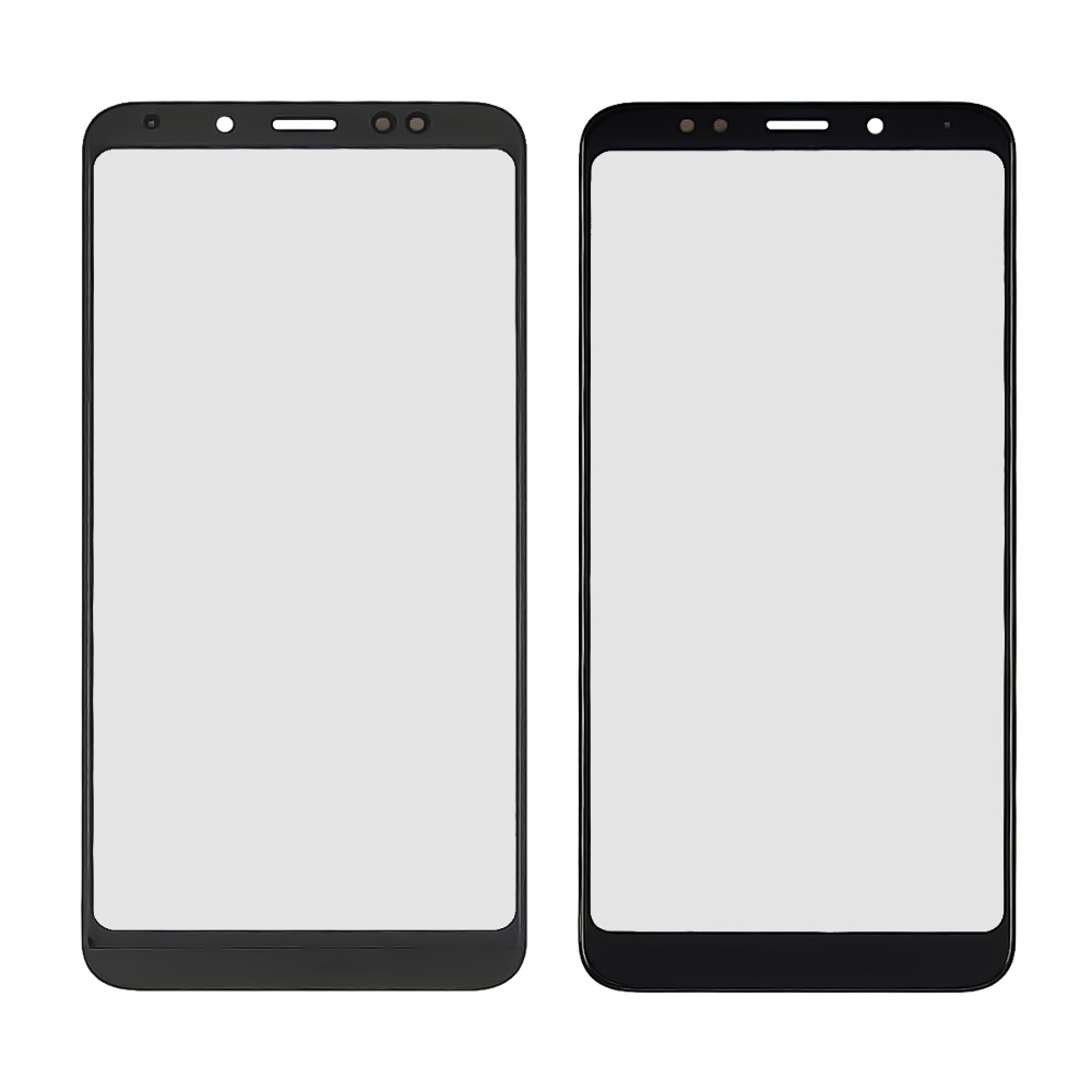 Стекло тачскрина с OCA плёнкой для Xiaomi Redmi 5 Plus чёрное с олеофобным покрытием, закалённое