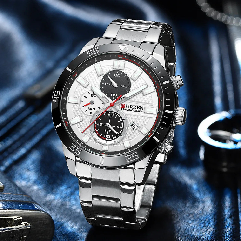 Curren 8417 Silver-Black