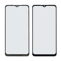 Стекло тачскрина с OCA плёнкой для Samsung A125 Galaxy A12 (2020) чёрное с олеофобным покрытием, закалённое