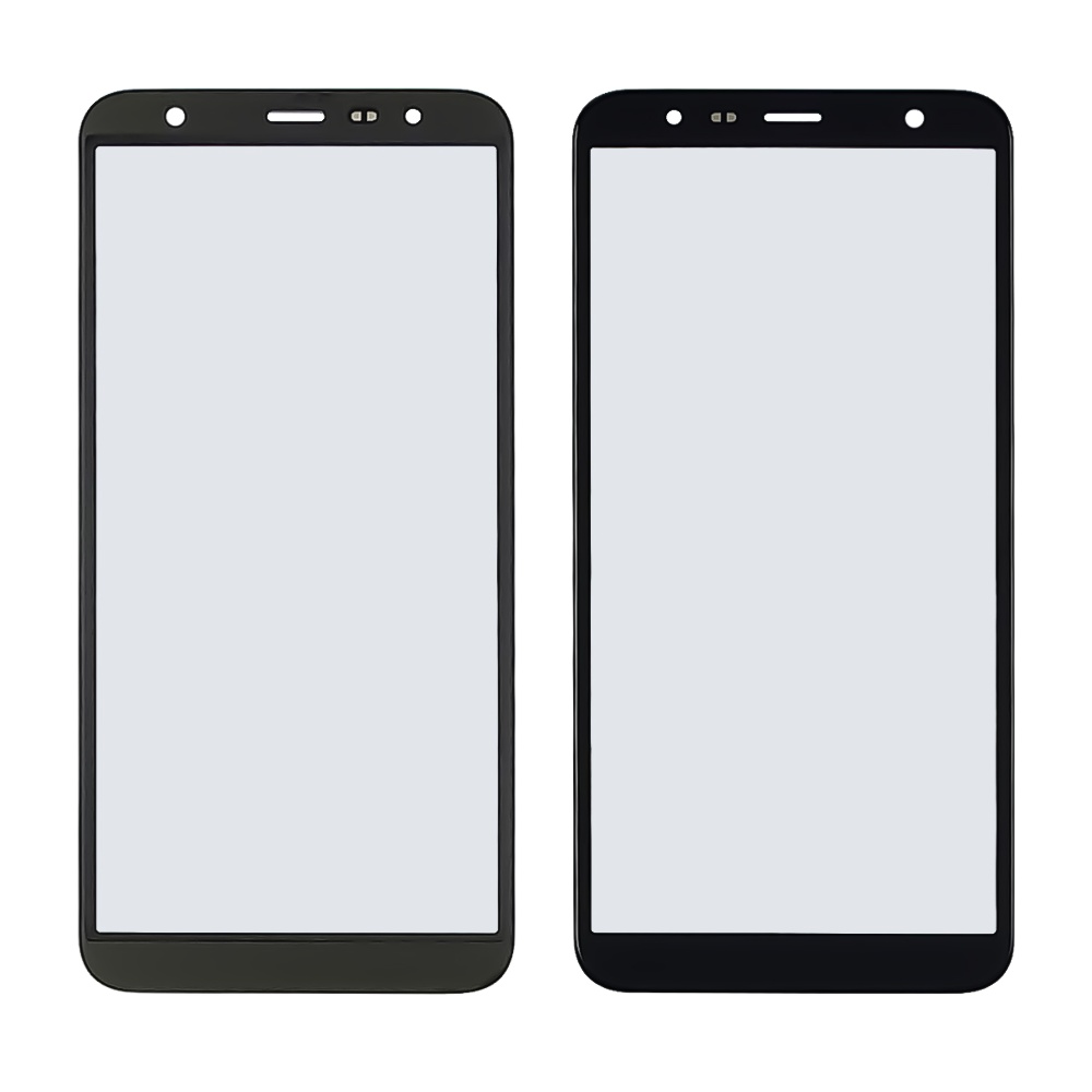 Стекло тачскрина с OCA плёнкой для Samsung J415/ J610 Galaxy J4 Plus/ J6 Plus (2018) чёрное с олеофобным покрытием, закалённое