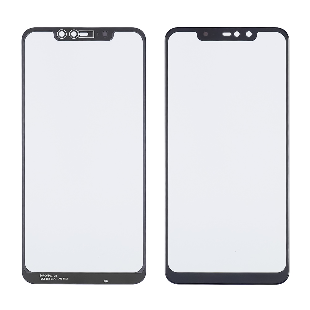 Стекло тачскрина с OCA плёнкой для Xiaomi Redmi Note 6 Pro чёрное с олеофобным покрытием, закалённое