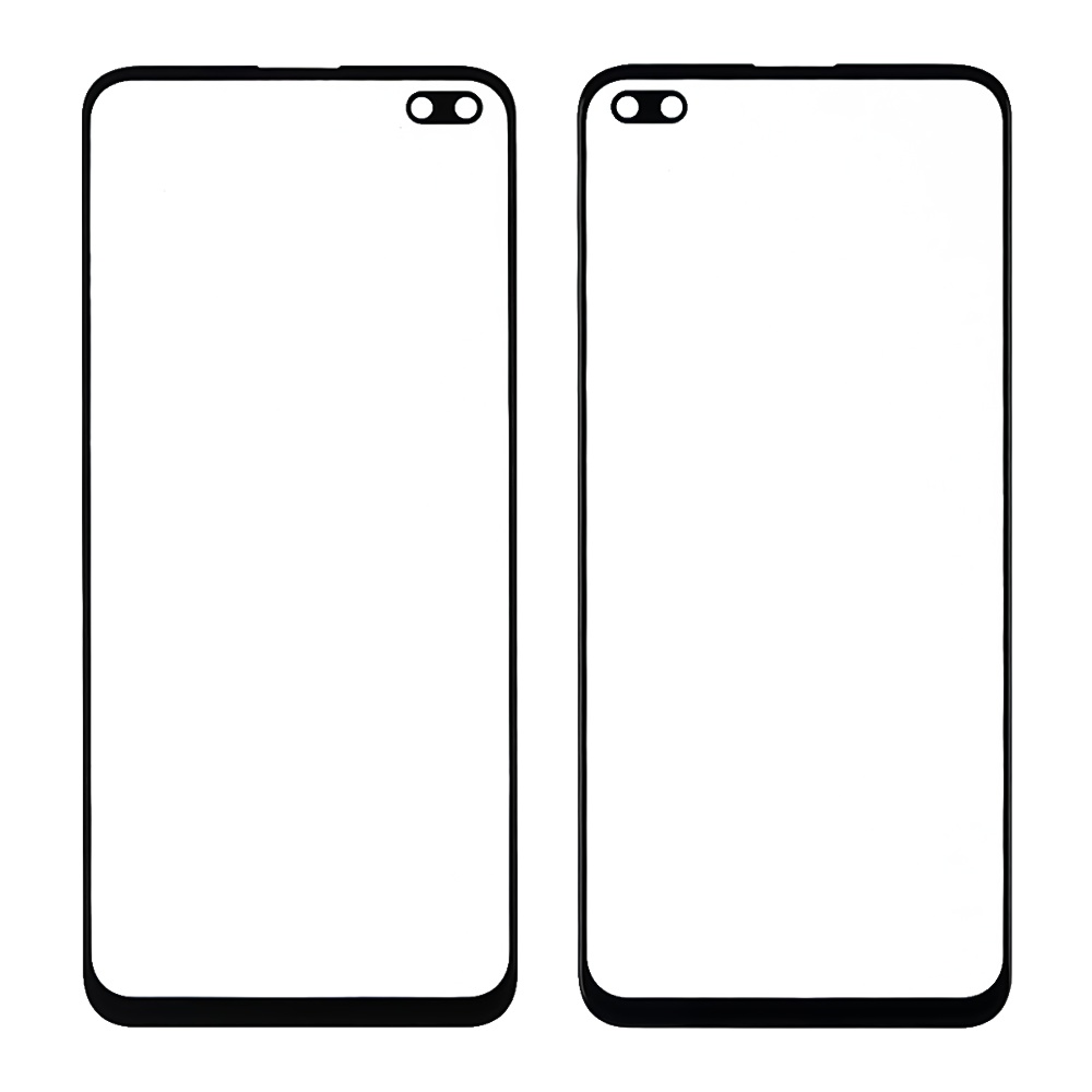 Стекло тачскрина с OCA плёнкой для Realme 6 Pro чёрное с олеофобным покрытием, закалённое