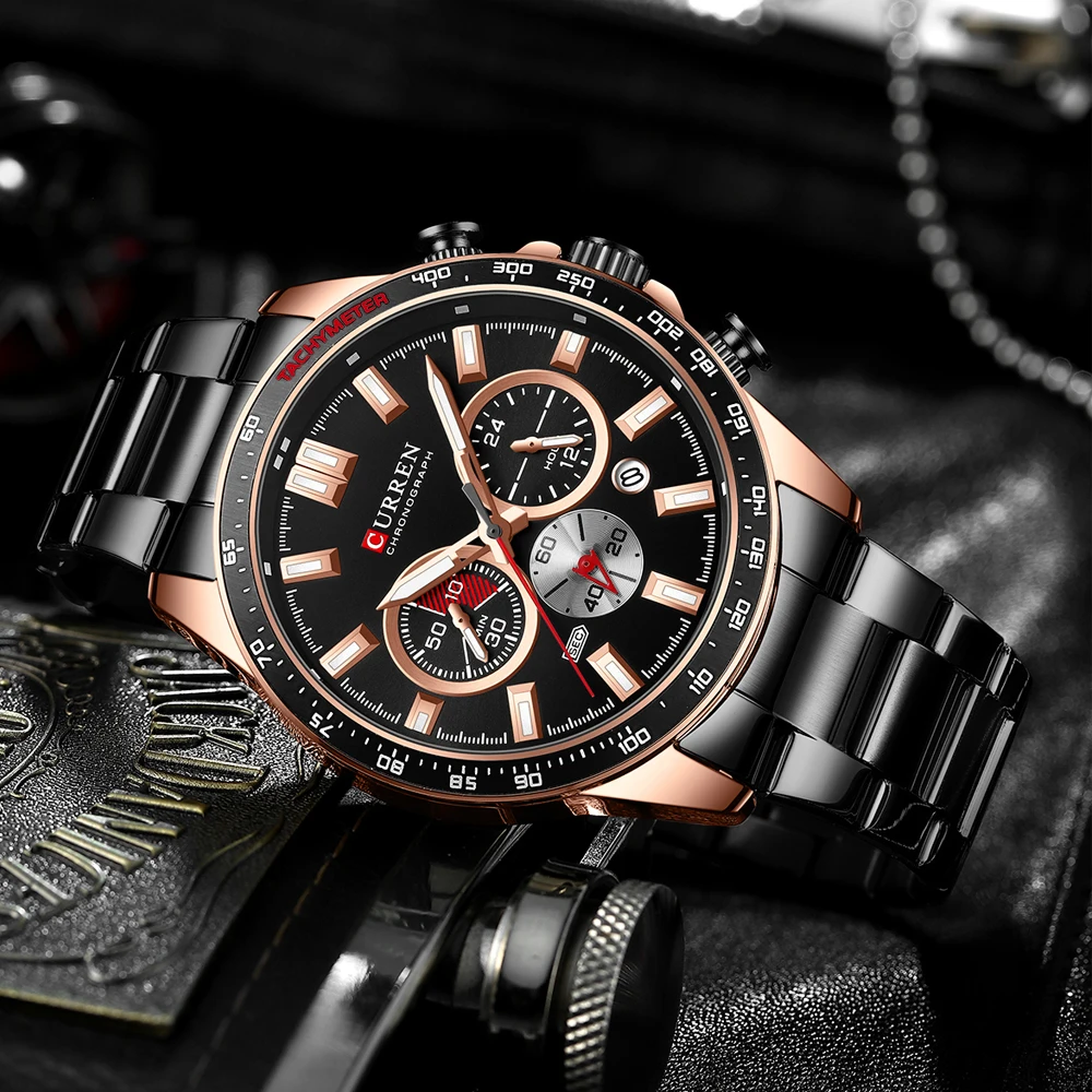 Curren 8418 Black-Gold