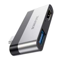 Мультиадаптер хаб Borofone DH2 2в1 Type-C to USB 3.0 (F)/ HDMI (F) Мультиадаптер хаб Borofone DH2 2в1 Type-C to USB 3.0 (F)/ HDMI (F)