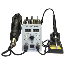 Паяльная станция Aida 8586, фен, паяльник с нагревательным элементом Hakko, цифровая индикация