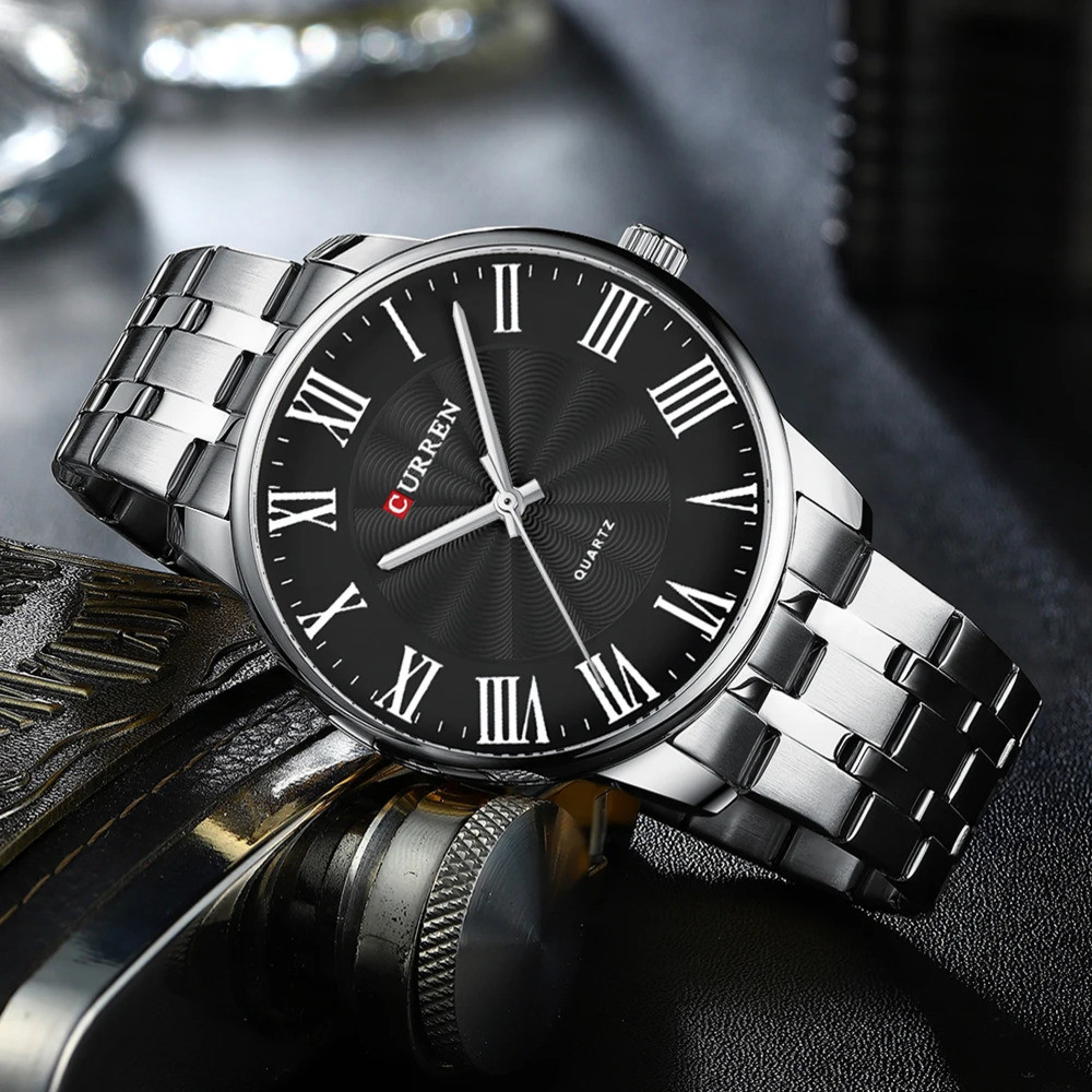 Curren 8422 Silver-Black