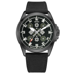 Awarder Embroidery Black-Army Green Black Battery 10ATM