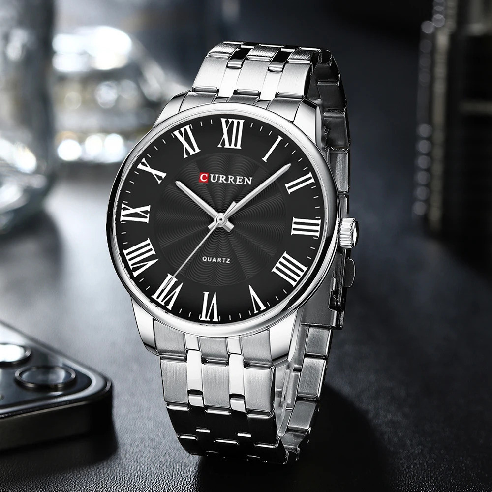 Curren 8422 Silver-Black