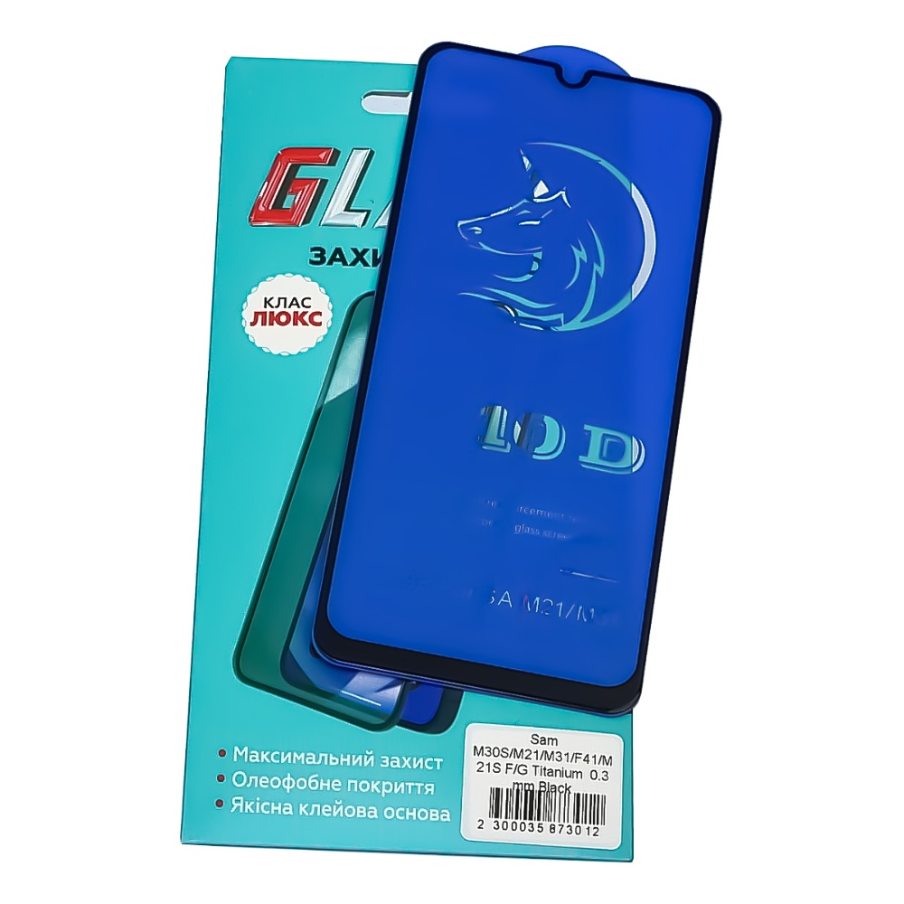Защитное стекло для Samsung A515/ A526/ A536 A51/ A52/ A53 Full Glue Titanium (0.3 мм, чёрное) Люкс