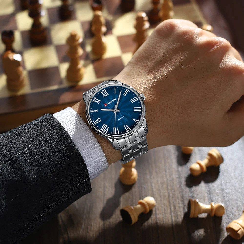 Curren 8422 Silver-Blue
