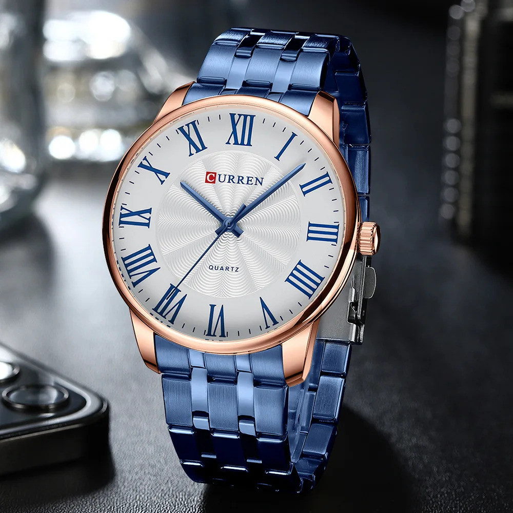 Curren 8422 Blue-Gold-White