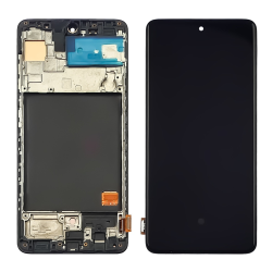 Дисплей для Samsung A515 Galaxy A51 (2020) с чёрным тачскрином и корпусной рамкой 6.36““ (с широким ободком) OLED