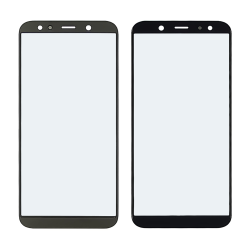 Стекло тачскрина с OCA плёнкой для Samsung A600 Galaxy A6 (2018) чёрное с олеофобным покрытием, закалённое