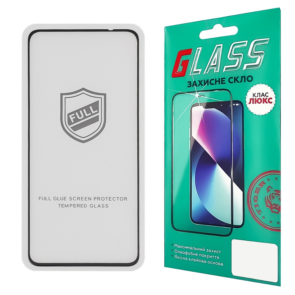 Защитное стекло для Xiaomi Redmi Note 10/ 10S/ 11/ Poco M5S Full Glue (0.25 мм, 2.5D, чёрное) Люкс