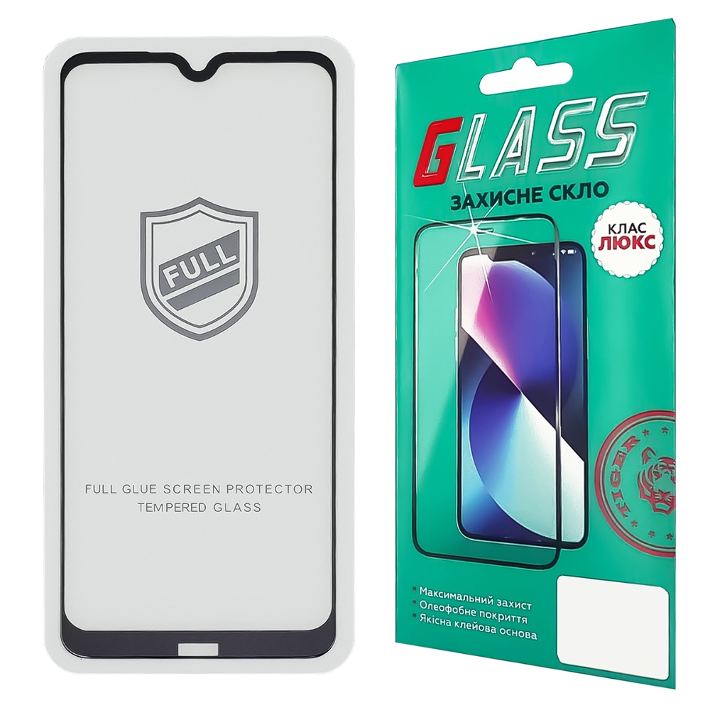 Защитное стекло для Xiaomi Redmi Note 8T Full Glue (0.25 мм, 2.5D, чёрное) Люкс