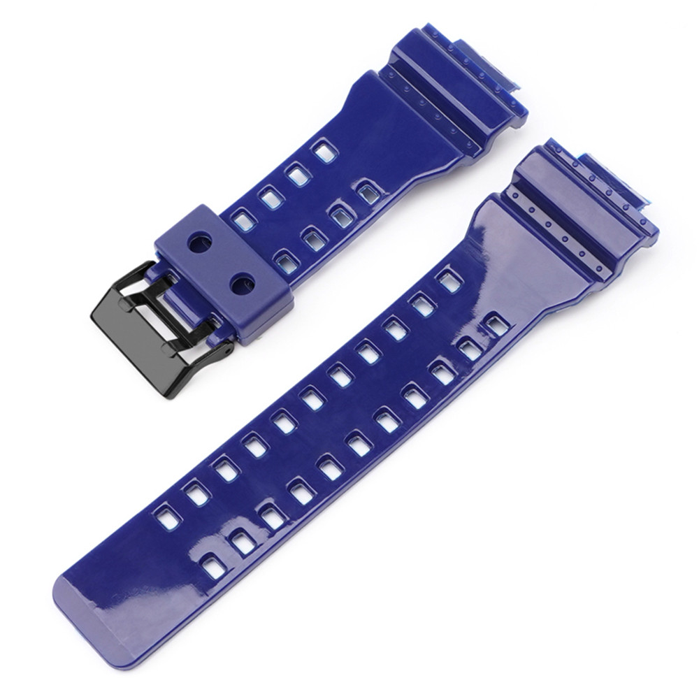 Ремінець для Casio G-Shock GA-100/110/120 Dark Blue-Glossy BK
