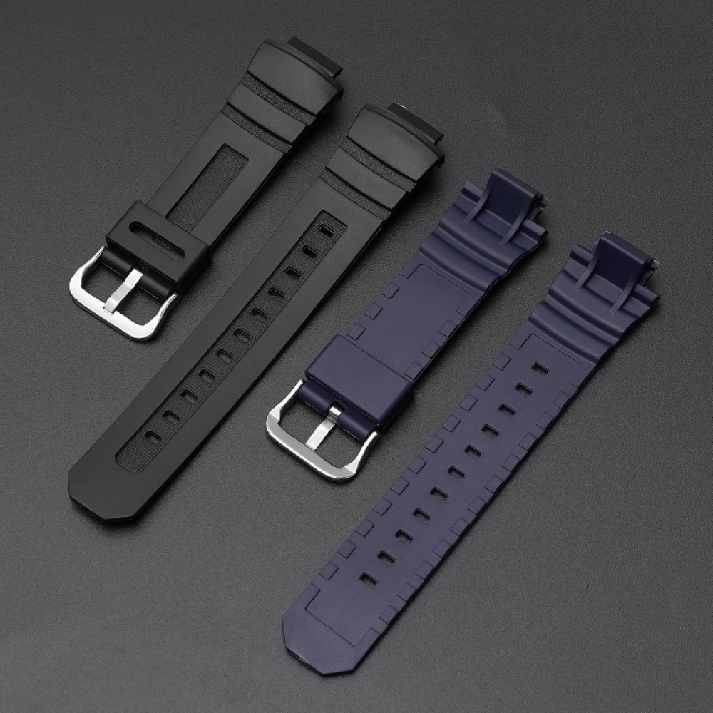 Ремінець для Casio G-Shock AW-282B/590/591/5230, AWG-M100/M101, G-7700/7710 Dark Blue Silver