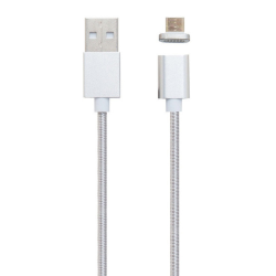 Кабель Clip-On магнитный с индикатором USB to MicroUSB 1m silver Кабель Clip-On магнитный с индикатором USB to MicroUSB 1m silver