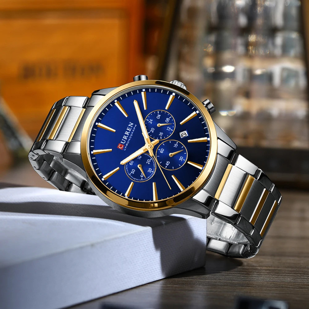 Curren 8435 Silver-Gold-Blue