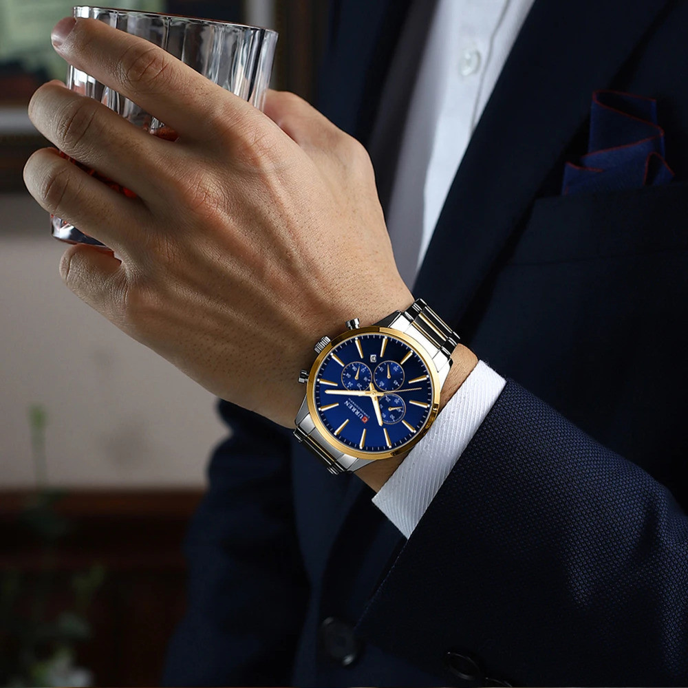 Curren 8435 Silver-Gold-Blue
