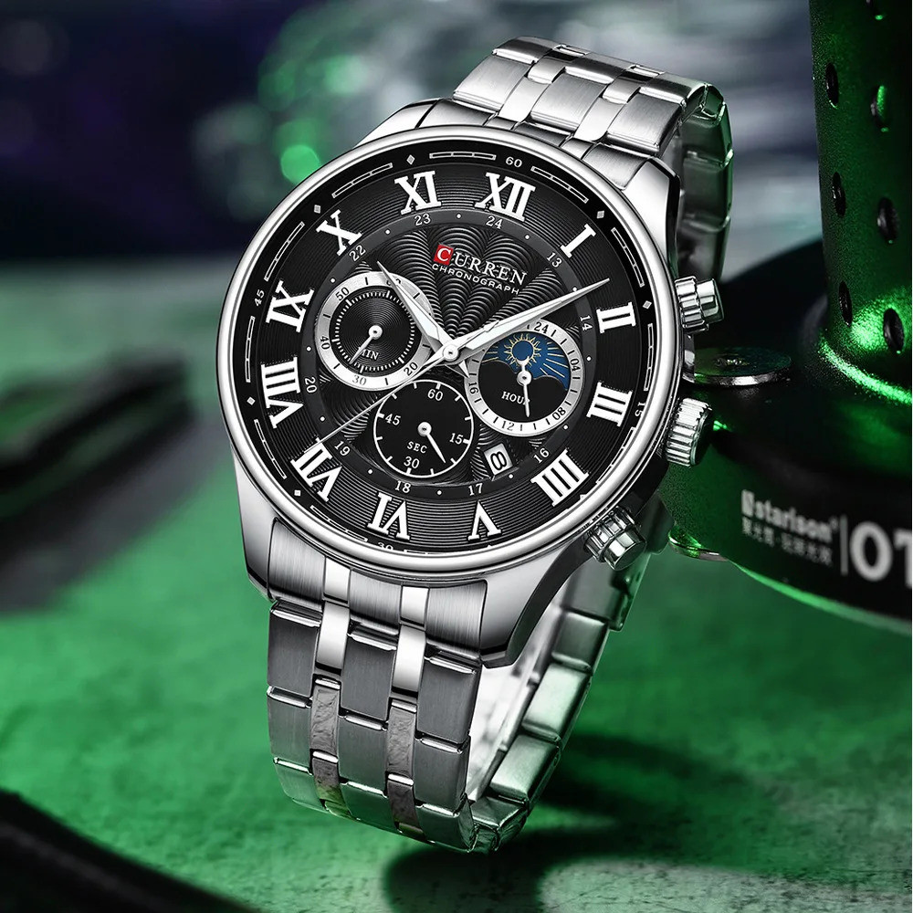 Curren 8427 Silver-Black