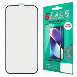Защитное стекло для Apple iPhone 13/ 13 Pro/ 14 (0.3 мм, 4D ARC чёрное) Люкс